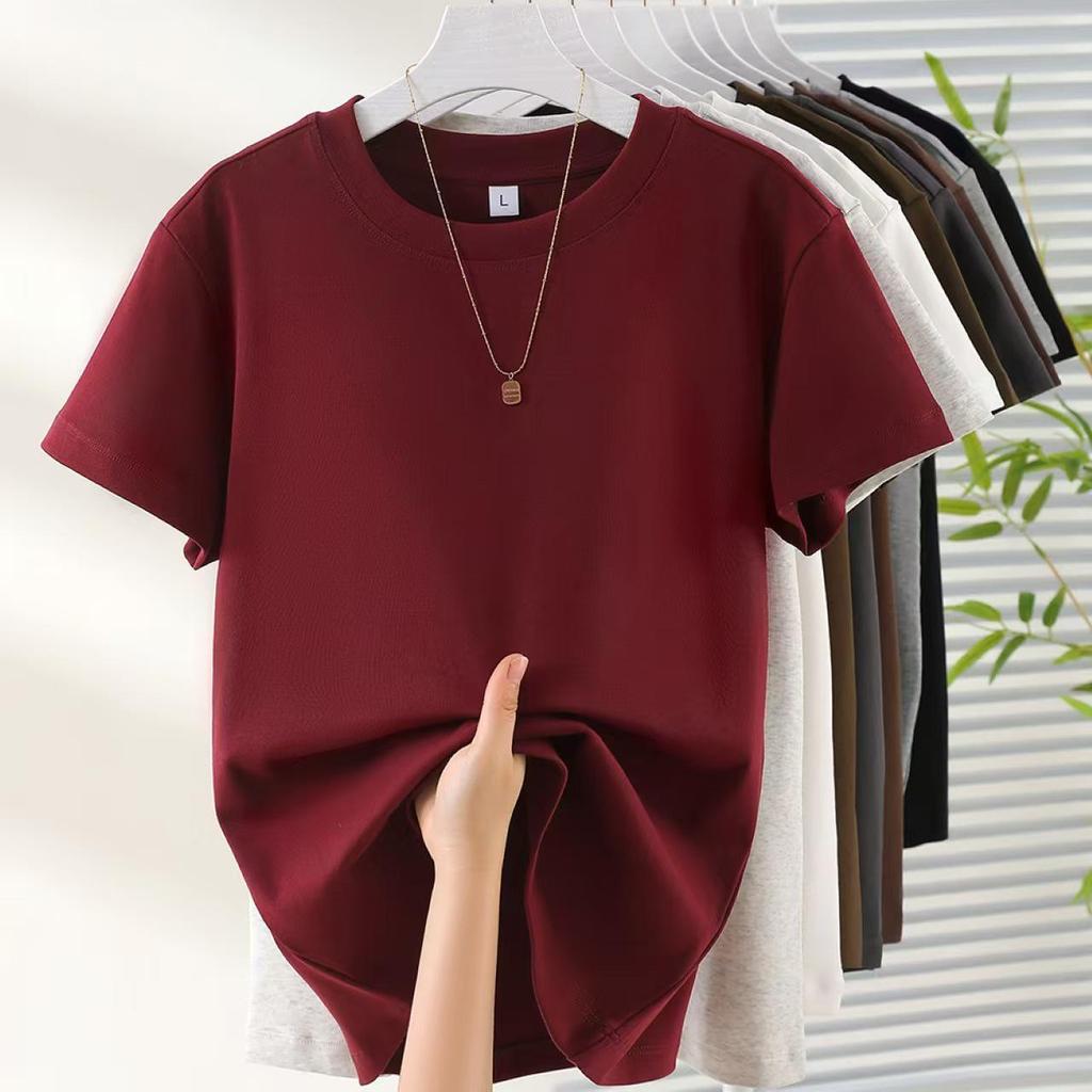 Women's Slim Fit Pure Cotton White Short-Sleeve T-Shirt - Round Neck, Versatile Basic Summer Top