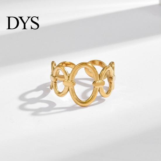 Adjustable Women Ring Open Golden Color Heart Line Cross Leaf Shape Finger Polished Hip Hop Style Paty Club Lady Jewelry