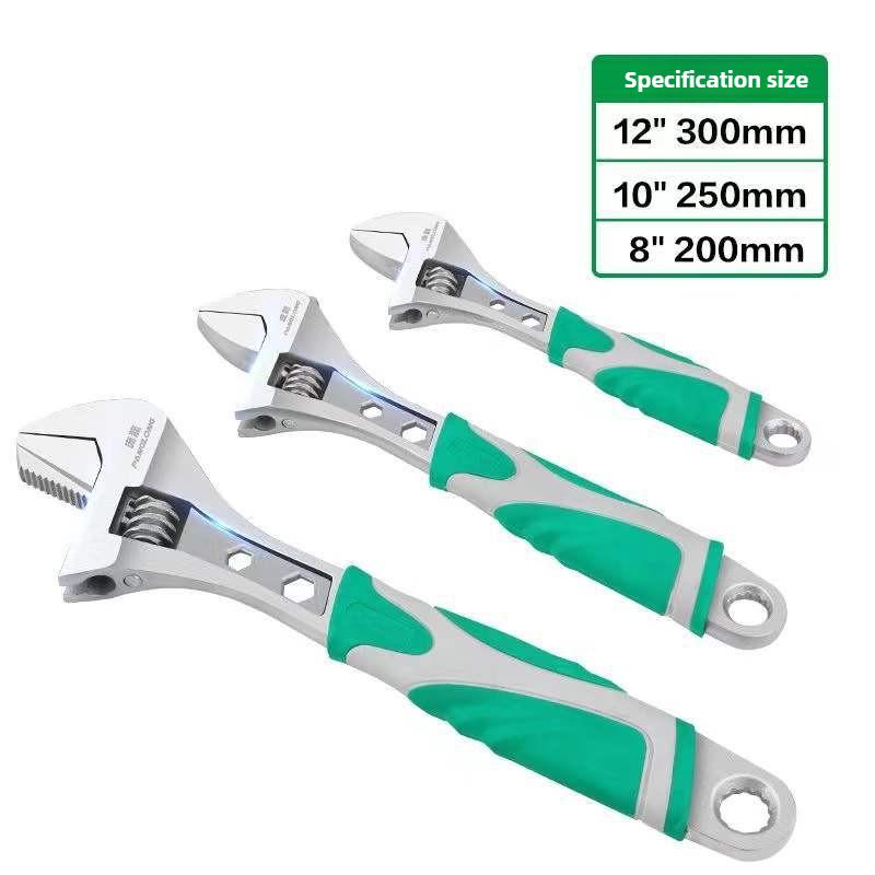 8/10/12 Inches Multifunctional Wrench with Anti Slip Handle High-carbon Steel Large Opening Adjustable Ratchet Wrench Hand Tools