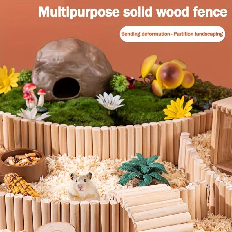 1pc Wooden Hamster Ladder Bridge - Flexible Pet Climbing Suspension for Small Animals, Durable Natural Wood Design, Ideal for Cage Enrichment