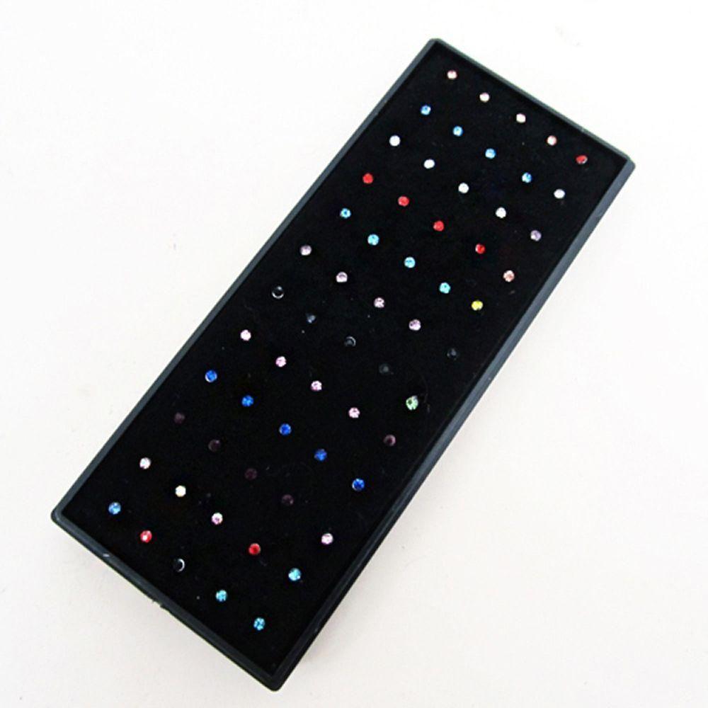 Gifts Bars 60 Pcs Girl Fashion Crystal Nose Ring Nose Studs Ring Body Piercing Jewelry Rhinestone