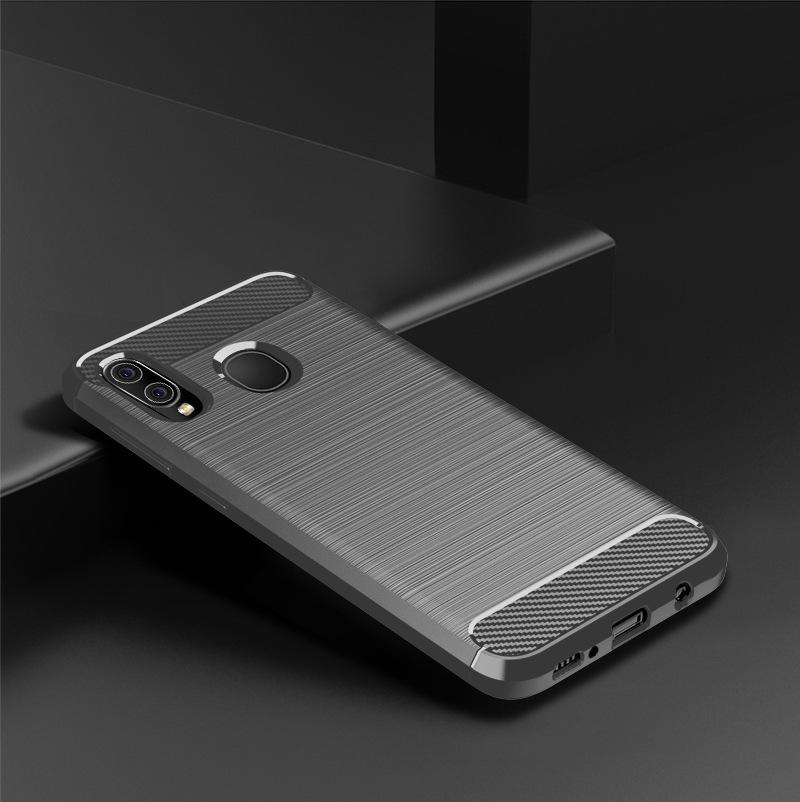 Støtsikkert Karbonfiberdeksel For Samsung A20 Galaxy a30 Silikondeksel for galaxy m10s Samsung wide4 Myke TPU Telefondeksler