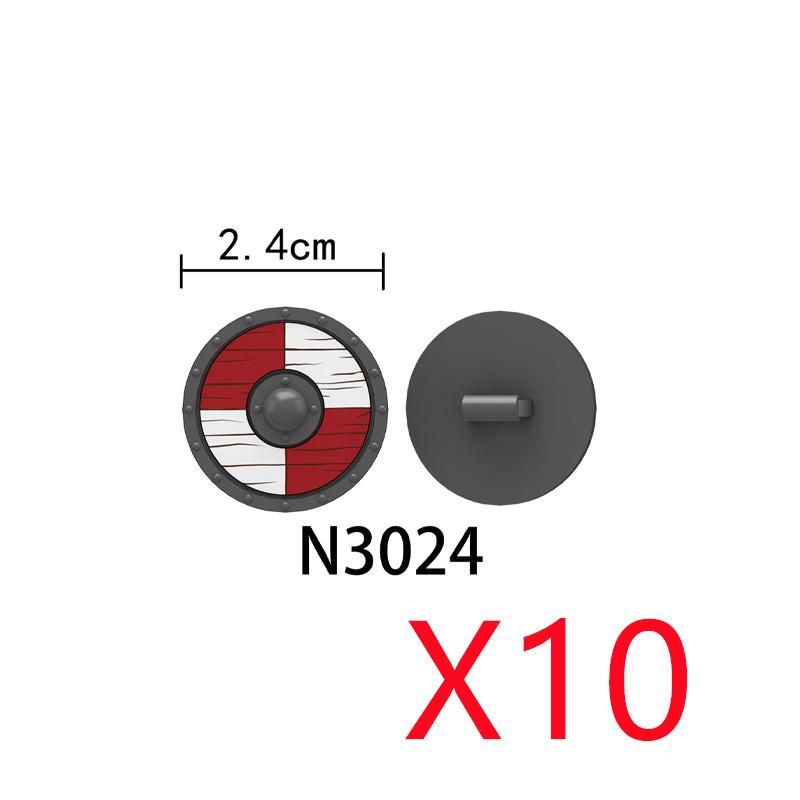 MOC Mittelalterliche Bausteine Charakter Ritter Krieger Zubehörset Helm Schulterrüstung Schild Bogen Pfeil Stein Geschenk Spielzeug X022