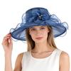 Summer Hat Women's Foldable Outdoor Sunshade Flat Top Top Hat Flower Organza Sunscreen Hat Design Sense