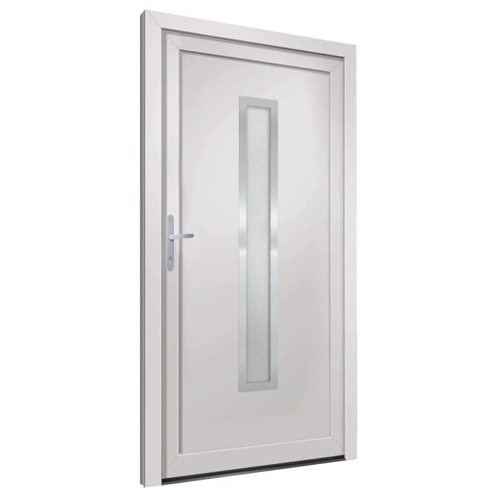 VidaXL Porte d'entrée Blanc 98x200 cm PVC 3187887