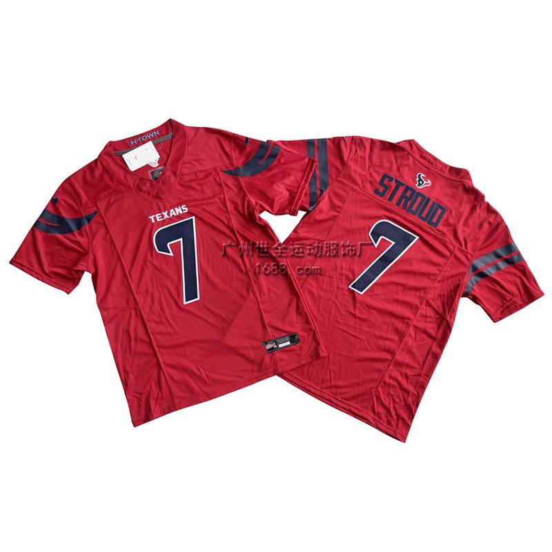 Mens Houston Texans NFL Football Jersey Premium Embroidered Retro Style Cotton Blend Sport Shirt Fan Wear Casual Use