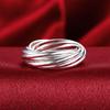 Hoy 925 Silver Fine Five Circles Ring For Women Fashion Folk-custom Wedding Party Christmas Gift Classic Jewelry