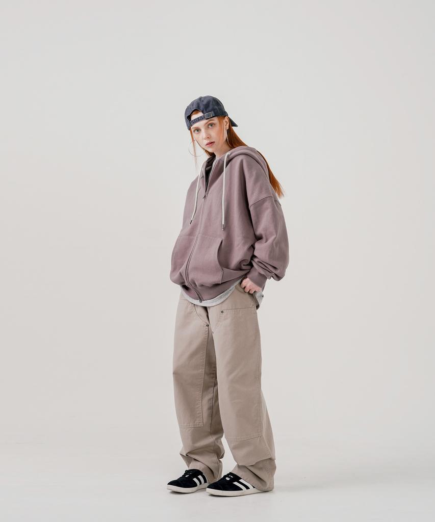 Ezkaton Over Drop Heavy Cotton Zip-Up Dusty Pink Shot6766