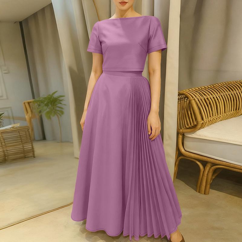 ZANZEA Bluză cu mânecă scurtă pentru femei și fustă lungă, seturi de costume din două piese de vară