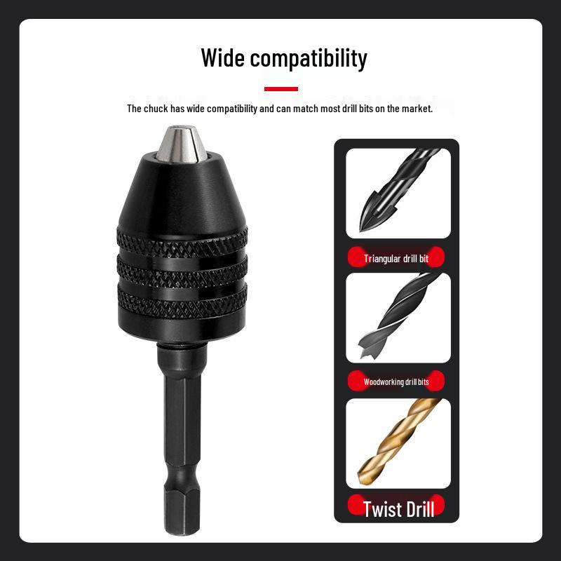 Hex Handle 3-Jaw Mini Chuck 0.3-8.0mm Drill Conversion Tool for Electric Grinder