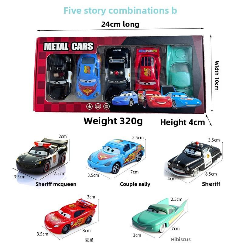 Cars Lightning Mcqueen Alloy Toy Car Set For Childrens Cartoon Gift Fun Box