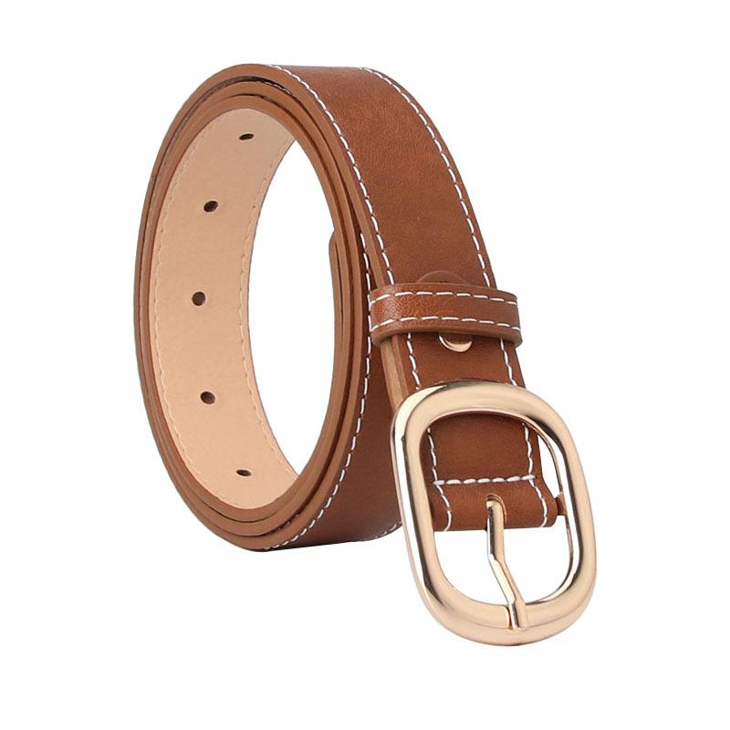 Korean-style Fashionable Women's Wide Belt Casual Decorative Jeans with Black Trendy Belt