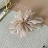 Hairpin Handmade Chiffon Flower 3D Petals Hair Clip with Polished Metal Spring Clip Back Head Bun Hair Accessories