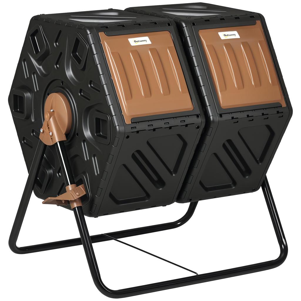 130L Double Chamber Composter - Black