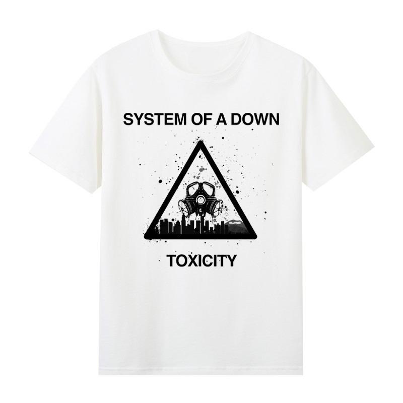 Summer Mens Clothing Rock Pure Cotton Roundneck Shortsleeved Music Rock Band System of A Down Collapse of The System S