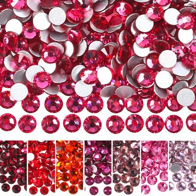 Colorful Ab Glass Crystal Round Flat-Bottomed Diamond, Nail Art Mobile Phone Case Diy Jewelry Accessories Nail Art Sticker Diamond Crystal Diamond