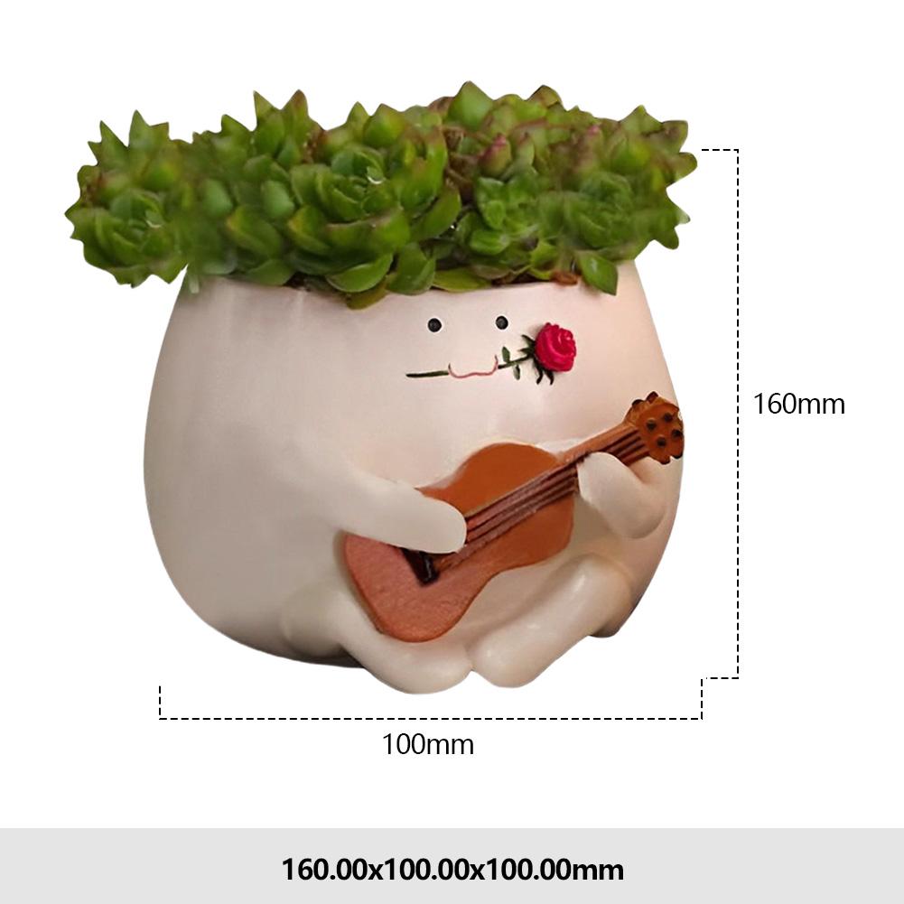 Cute Hanging Planter Pot Resin Hanging Swing Chair Planter Creative Smile Face Flower Container for Indoor Outdoor Plant Holder