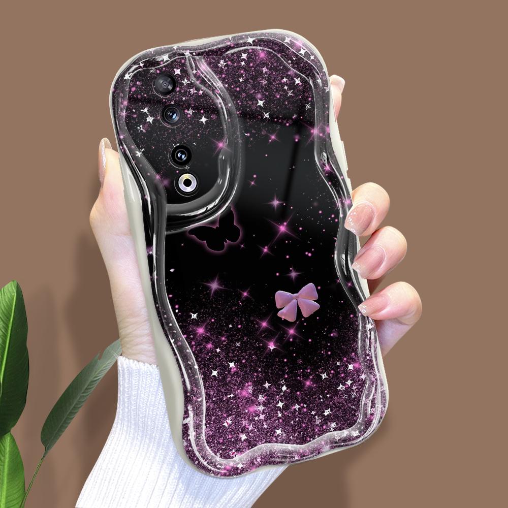 Cute Cartoon Pattern Cream Texture Casing Wavy Edge Soft Silicone Cover Phone Case for Huawei Honor Infinix Tecno iPhone