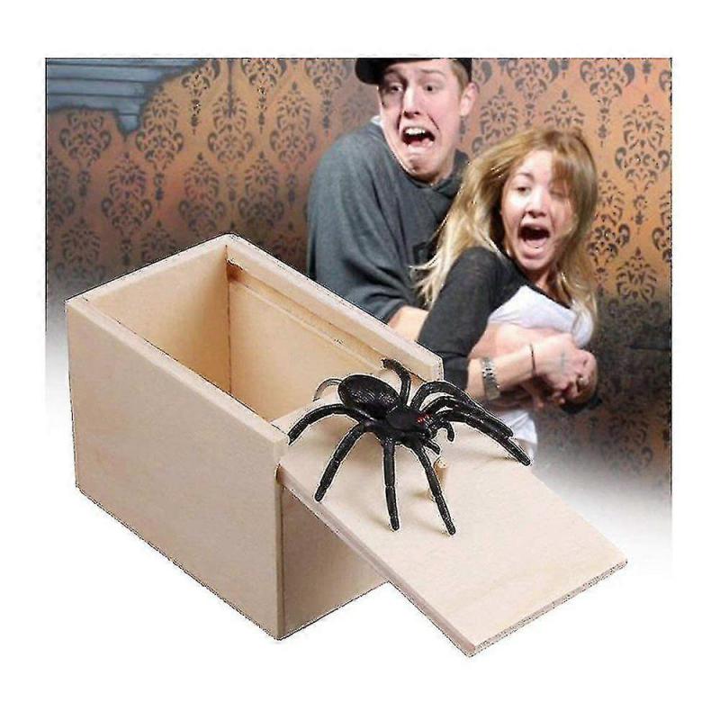 Joke Items To Scare Funny Spider In A Wooden Box Toy Prank Gift For Women And Men Funny Surprise Box Fast
