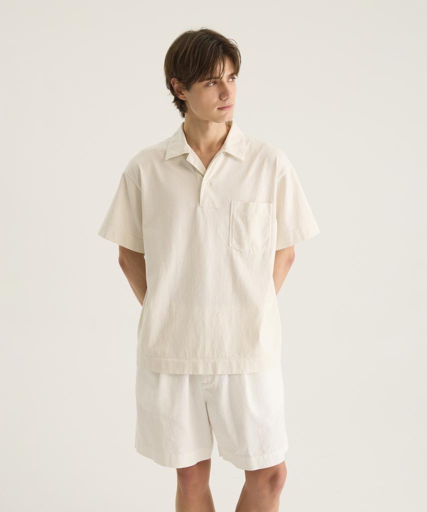 Oteumilkape Pigment-Dyed One-Pocket Polo Shirt - Ivory