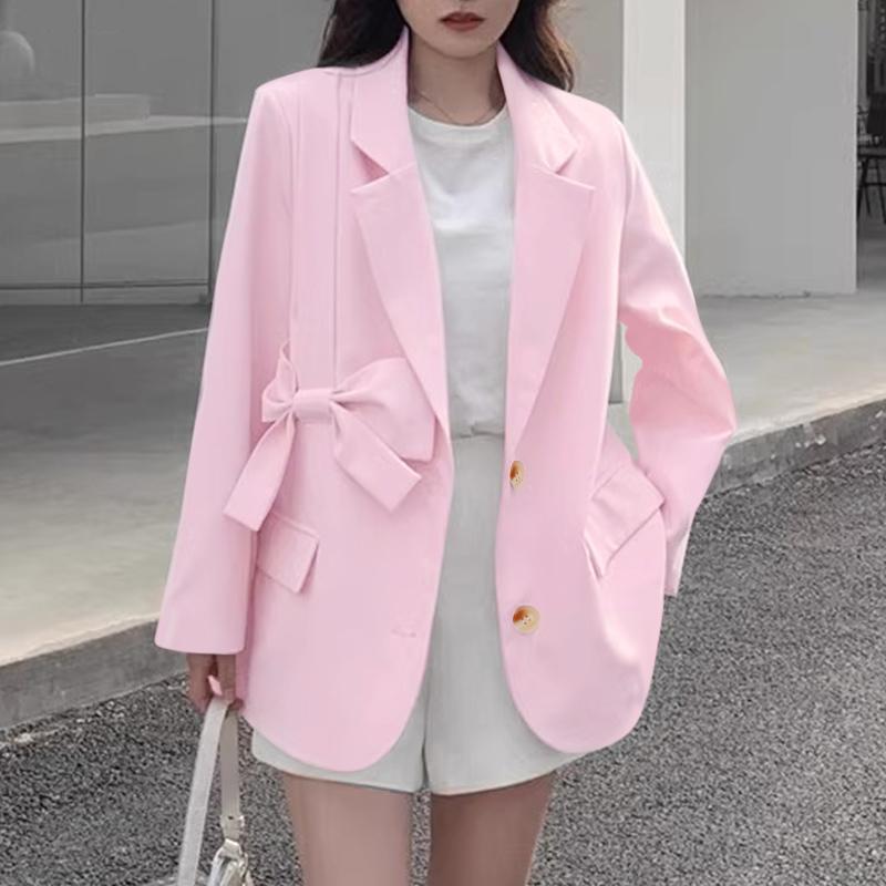 

VONDA Жіночий модний однотонний піджак з довгим рукавом, прикрашений ремінцем 4XL