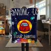 1PC Custom Name Among Us Patterned Flannel Blanket Suitable For All Seasons for Home Decor Warmth and Comfort Gifts Holiday Present -HE91