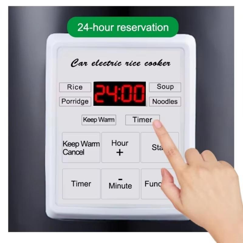 Multifuntional 12V/24V Electric Rice Cooker Fast Heating Food Warmers Easy Cleaning Suitable for Car and Home Use