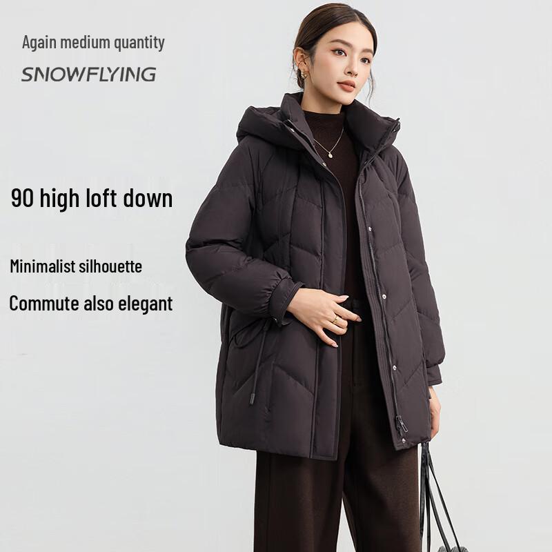 SNOWFLYING Women's X401414794F Hooded Duck Down Puffer Jacket
