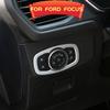 Carbon Fiber Black For Ford Focus 4 MK4 2019-2022 Car Headlight Switch Knob Panel Decorative Sequins Cover Trim Sticker Acc.