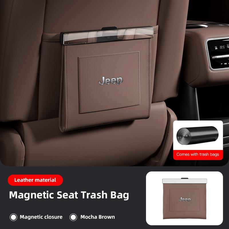 Car Seat Back Trash Bag Interior Storage Accessories For Jeep Grand Cherokee Wrangler JK Gladiator Compass Renegade Wagoneer AKW1
