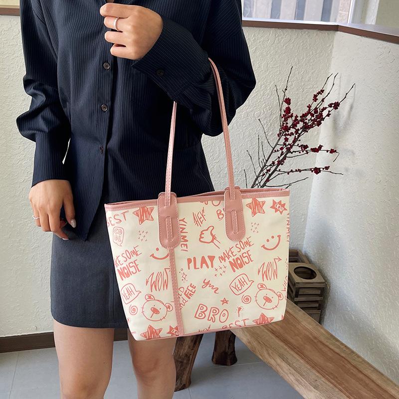 Neuer Stil Einfache Canvas-Tasche Damen-Handtasche Umhängetasche Studenten All-Match-Handtasche Pendler Große Kapazität Schminktasche Mehrere Taschen