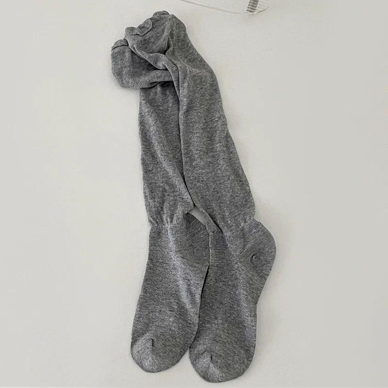 

Летние черно-белые чулки для женщин и девочек, длинные носки до бедра JK, японские леггинсы, тонкие свободные костюмы, милые балетные чулочно-носочные изделия серый