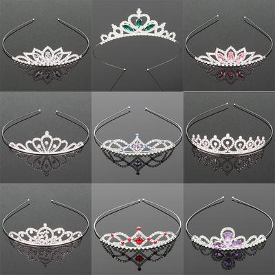 Außenhandel Haarschmuck Einfache Legierung Strass Krone Stirnband Braut Krone Kindergeburtstagsfeier