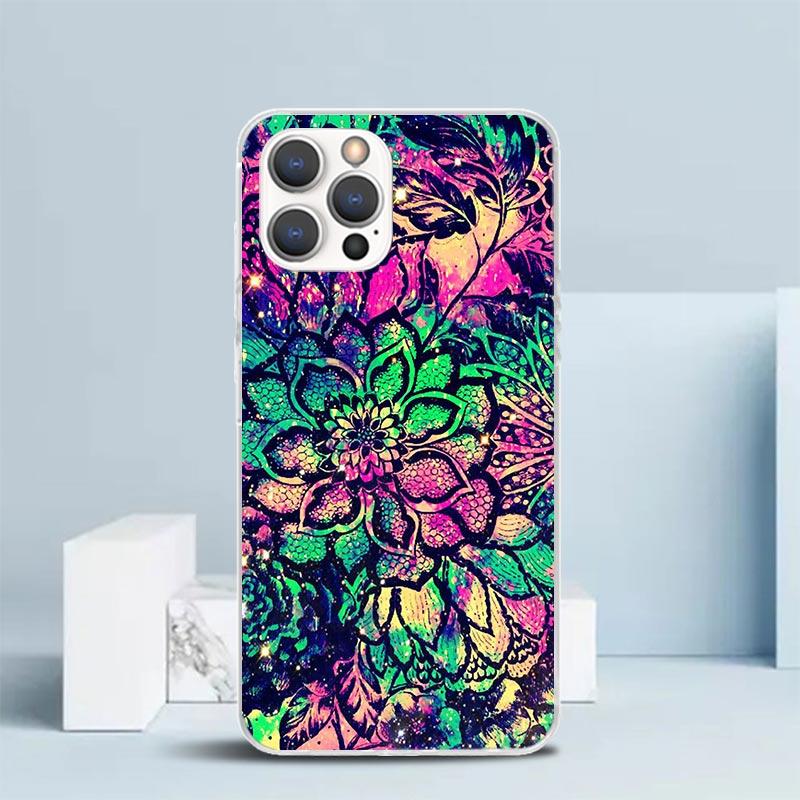 Mandala Sunflower Mandala Phone Case For IPhone 16 17 Air 16E 15 14 Plus 13 Mini 12 11 Pro Max 7 8 + SE 2020 Soft TPU Back Cover
