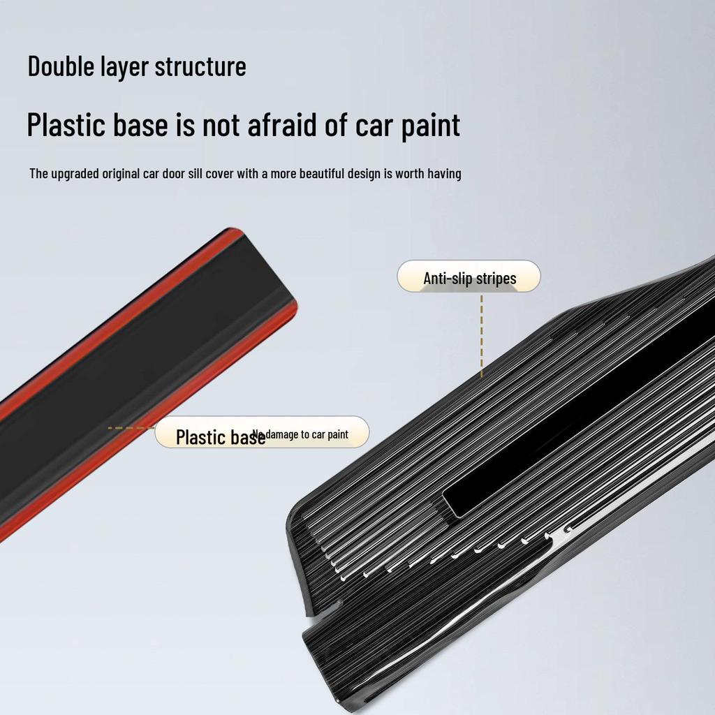 Door Sill Scuff Plates with Welcome Pedal Protection for 2023-2026 Ford Edge L