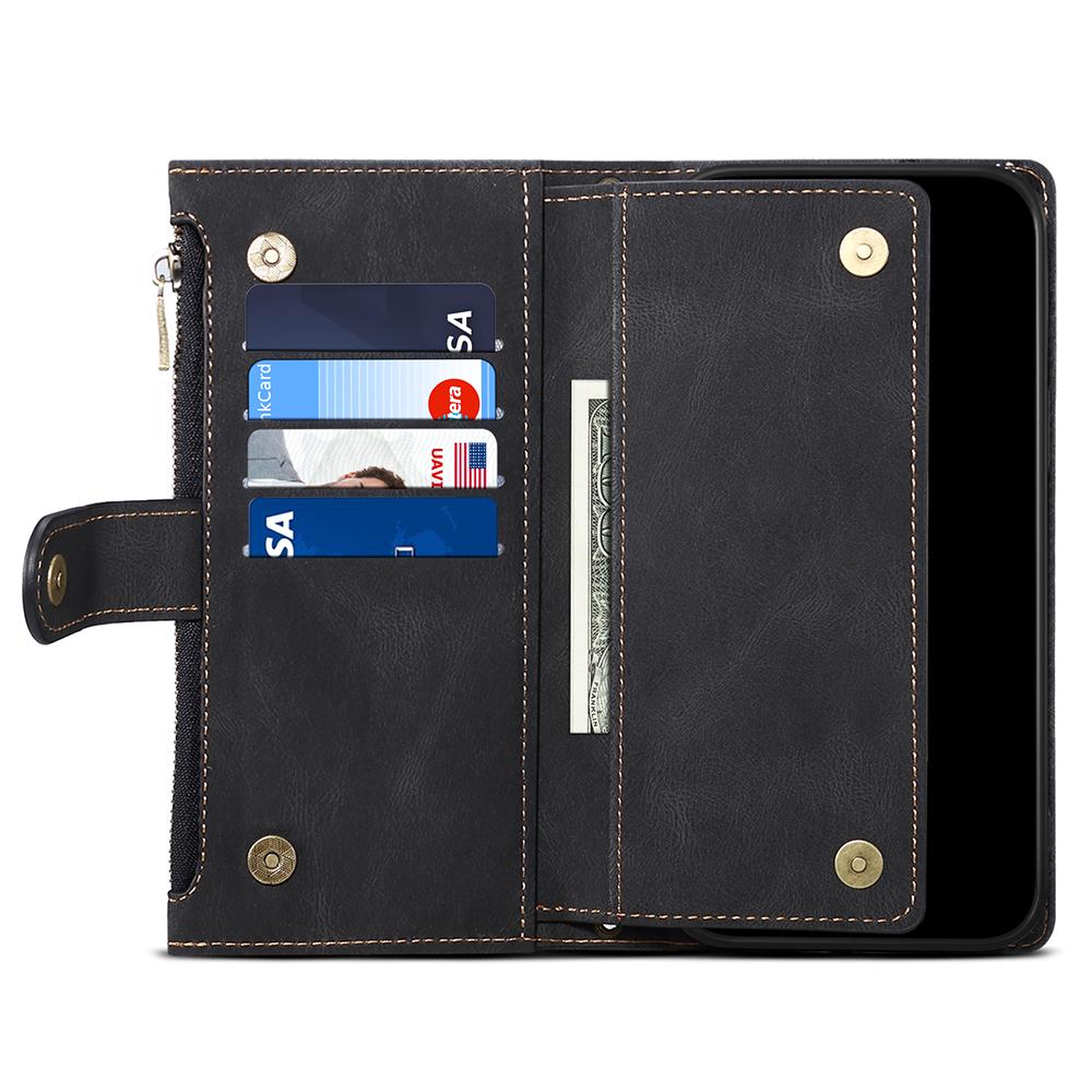 

ESEBLE Star Series Leather Wallet Case for Samsung Galaxy A54 5G,Zipper Pocket Phone Stand Cover with Hand Strap Black