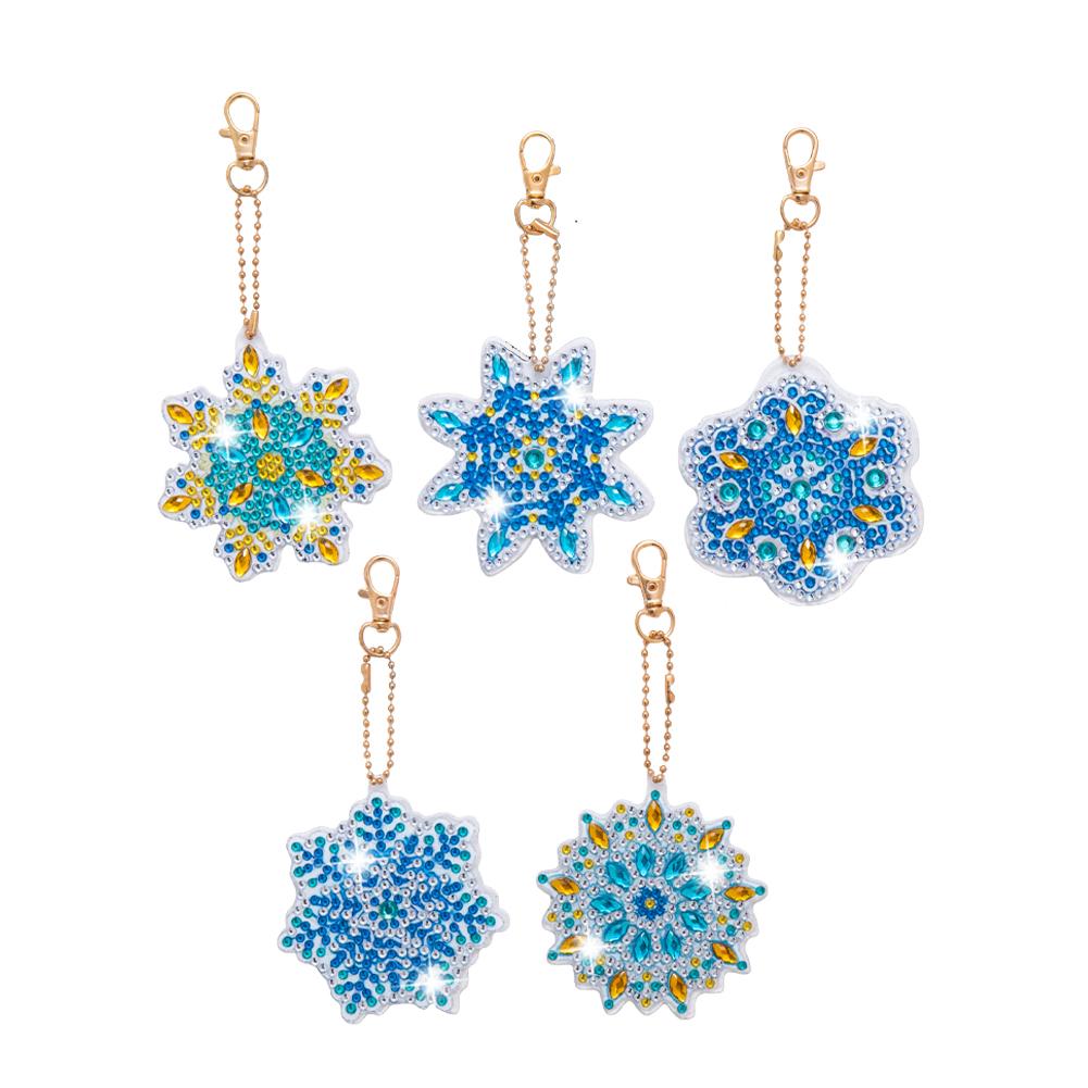 5/8/10PCS Christmas Tree Pendant Diamond Painting Pendant Xmas Tree Decoration Hanging Ornament Keychain Pendants DIY Xmas Gifts