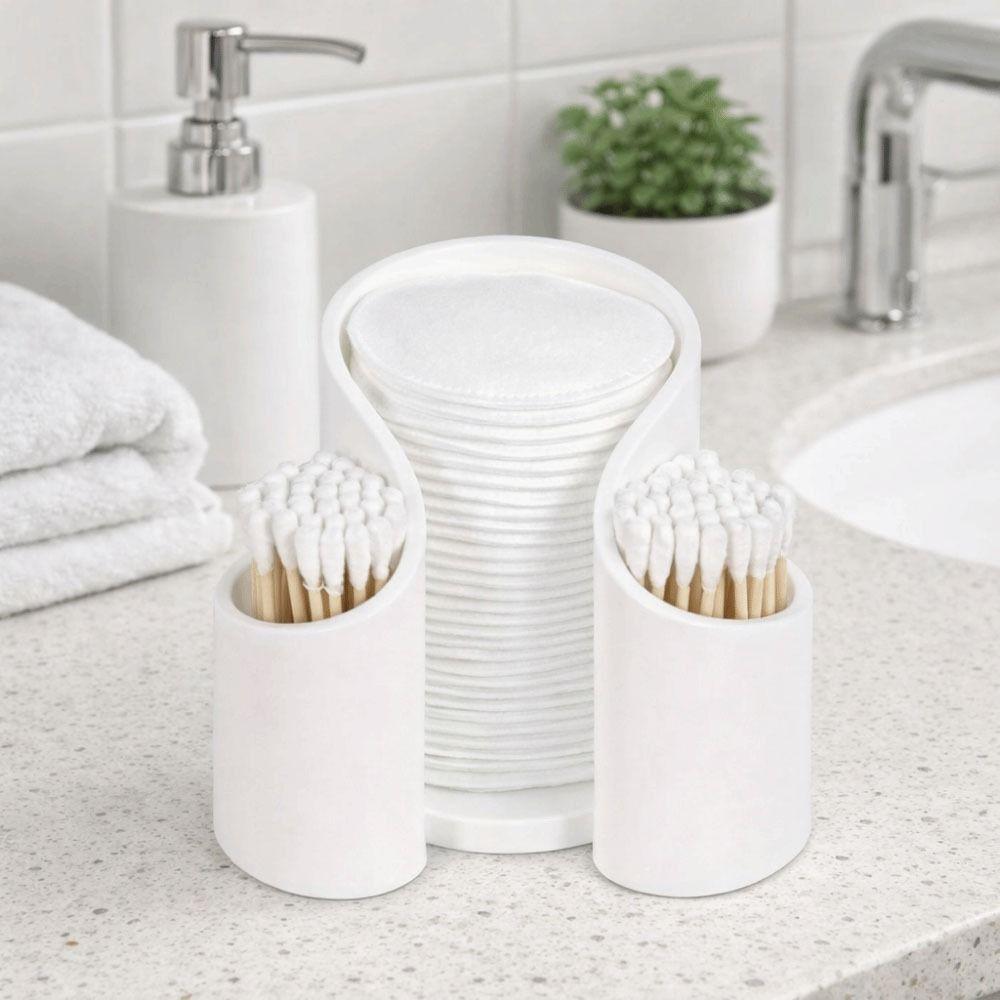 2in1 Swabs Dispenser Plastic Cosmetic Pad Storage Box Cotton Swab Storage Box  Cosmetic Storage