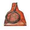 10X Large Solid Magnifying Glass with Orange Leather Cover | Vintage Texture Antique Brown Finish, Handmade Gifts for Men Women, Christmas