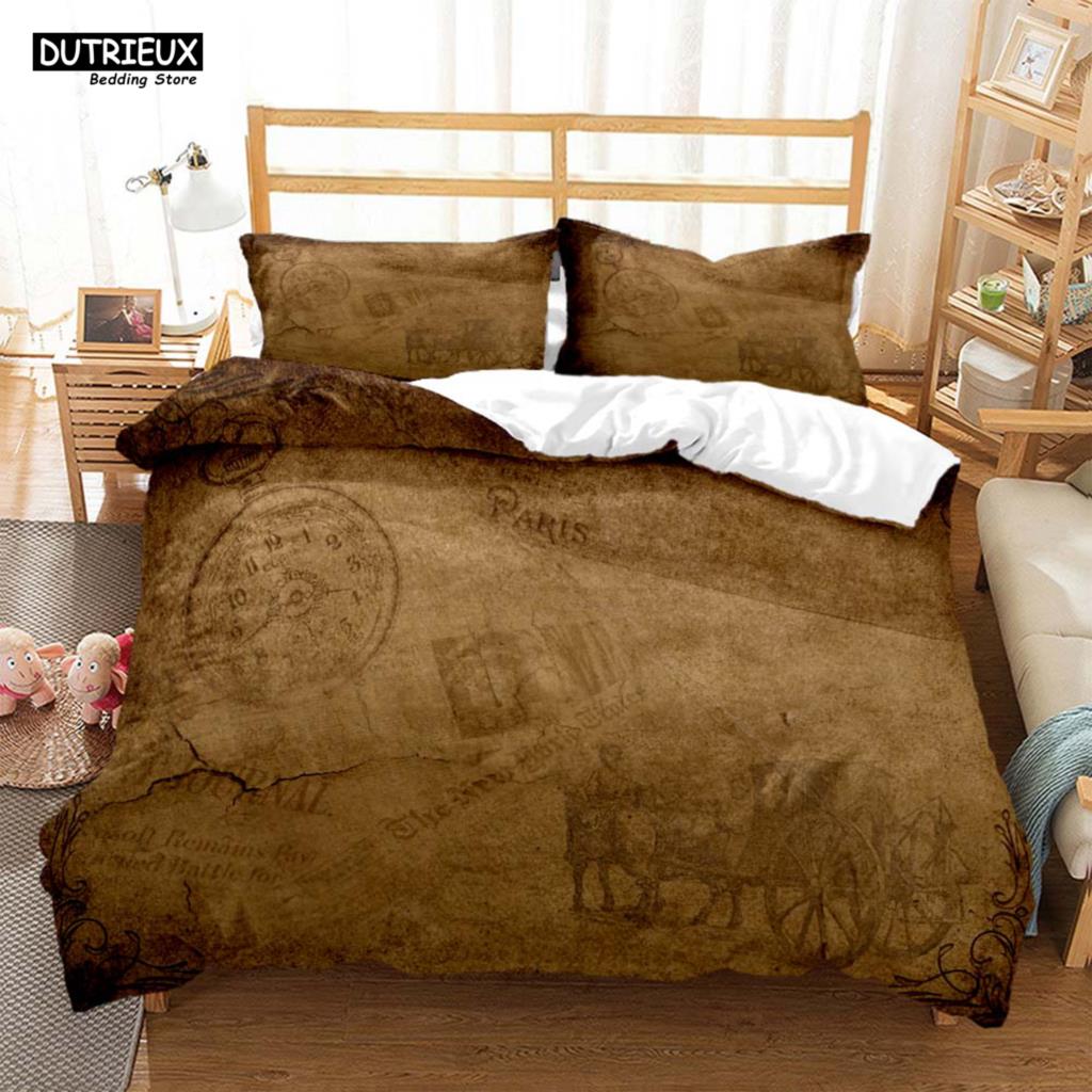 Comforter Vintage Style Navigation Mapprinted Bedding Soft And Comfortable Customizable Comforter Bedding Sets