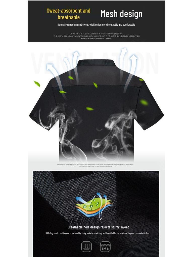 Summer Waterproof Chef Uniform Set: Unisex Short & Long Sleeve for Restaurants & Catering