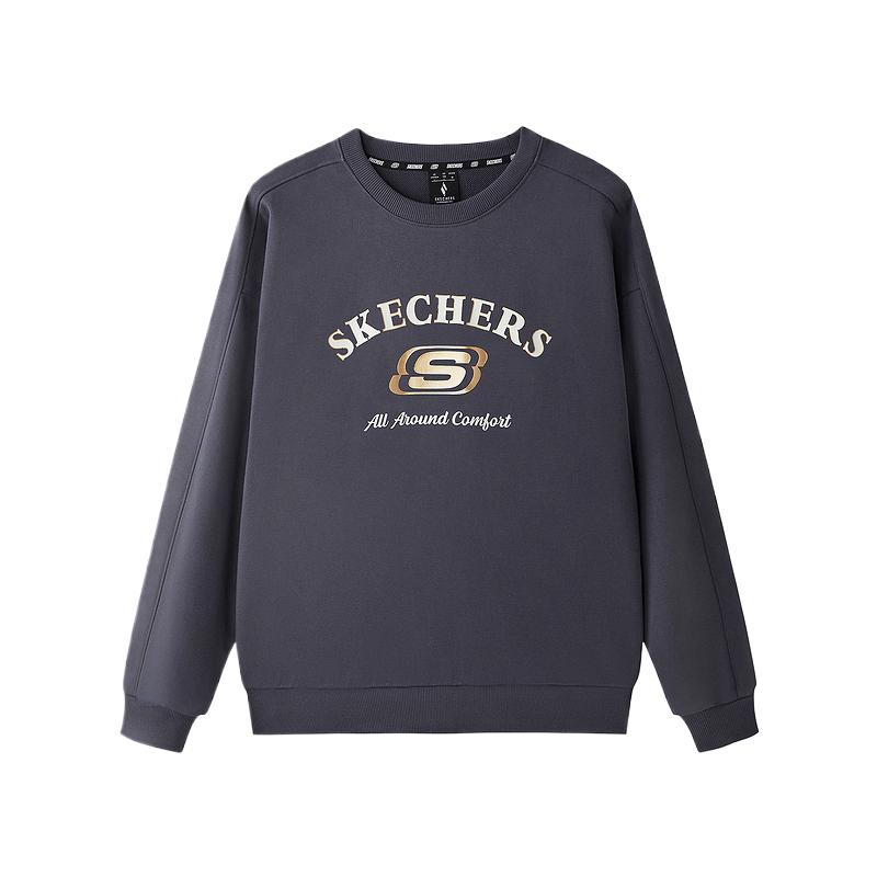 Skechers New Year Collection Round Neck Comfortable Skin-Friendly Fitted Sweatshirt Unisex sweatshirt Odyssey-Gray L125U077-026R M