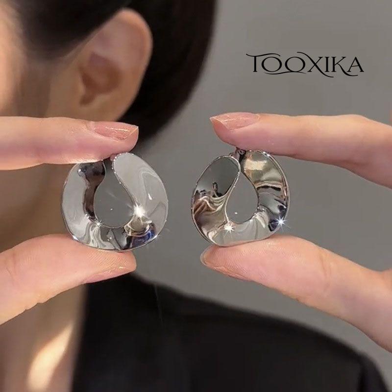 

Простые глянцевые круглые серьги, повседневные серьги, модные серьги