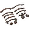 Red Bronze Handle Kitchen Door Knob Cabinet Drawer Closet Antique Shabby Chic Handles Dresser Knobs Furniture pulls