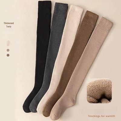 Women's Fleece-Lined Over-the-Knee Socks - Thick, Warm, Slimming Thigh Highs for Autumn and Winter