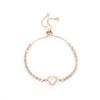 SUMENG 2024 New Round Rose Gold Color Cubic Zirconia Charm Bracelets for Women Jewelry Gifts