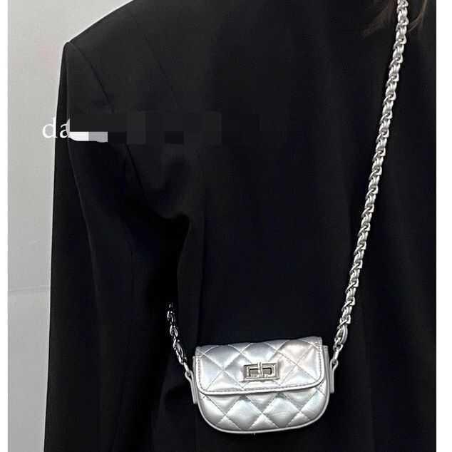 IELGY Diamond Female Bag Fashionable All-Match Chain Niche Cross-Body Bag Black Mini Coin Purse