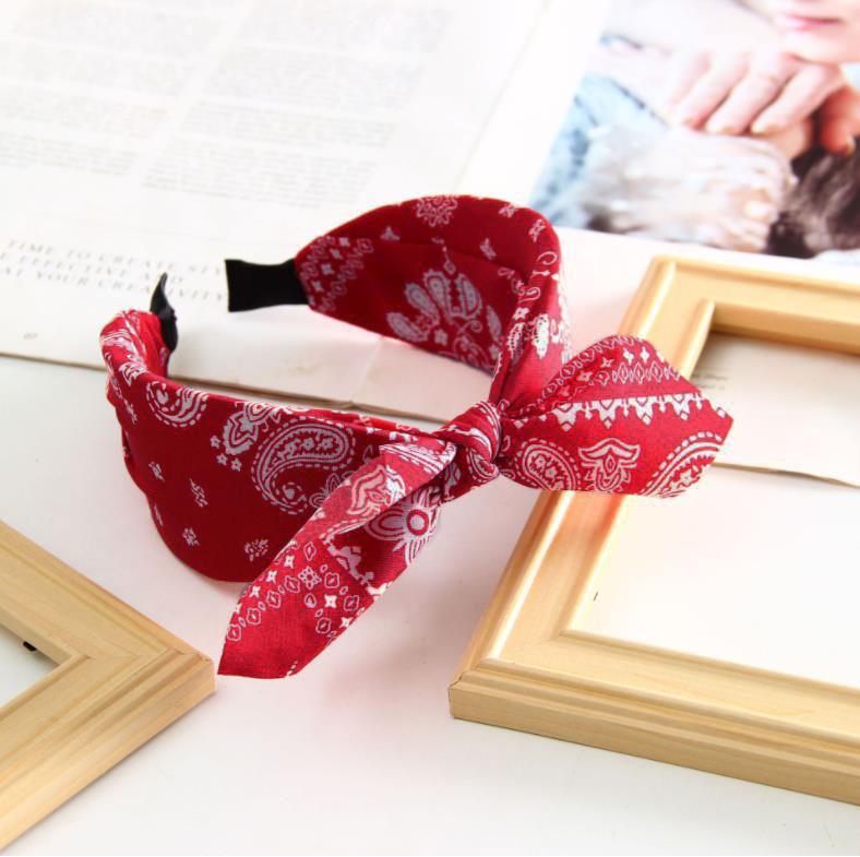 Vintage Hong Kong Red Polka Dot Bow Headband – Nostalgic Wide-Brimmed Headdress for Women