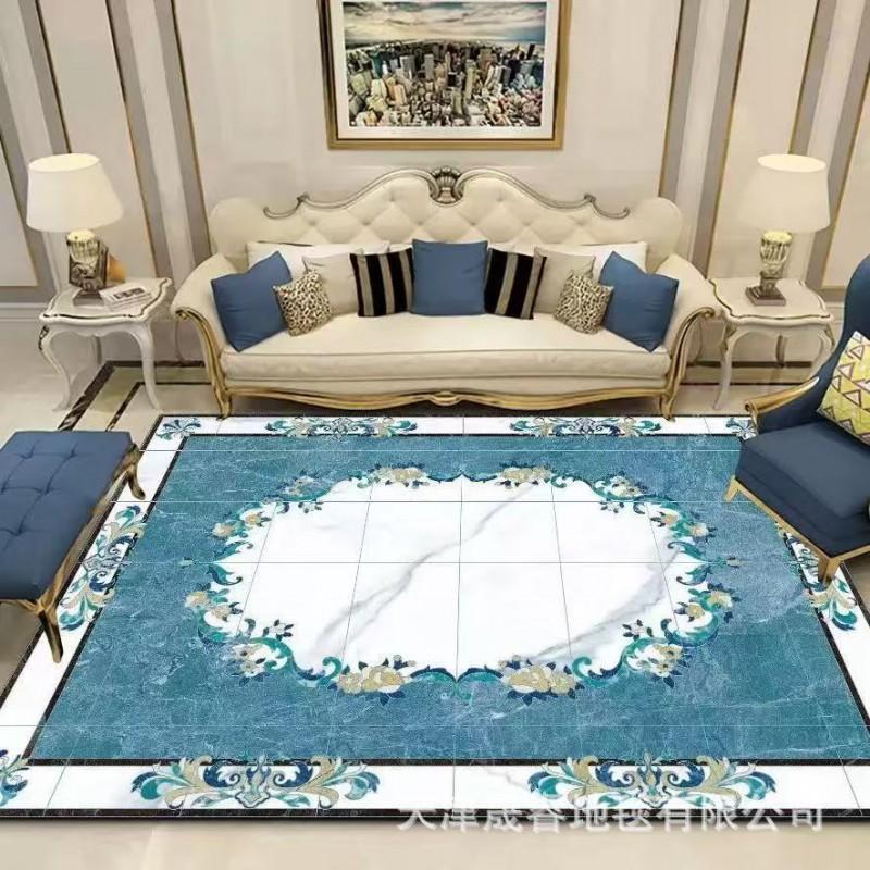 Modern Marble Print Area Rug Living Room Sofa Coffee Table Decorative Floor Mat Crystal Velvet Non-Slip Durable Washable