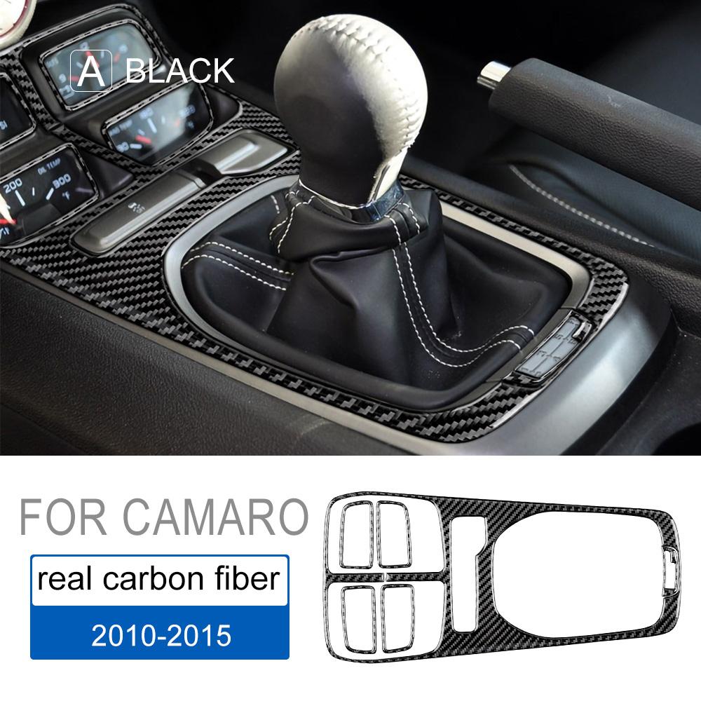 For Chevrolet Camaro 2010 2011 2012 2013 2014 2015 Real Soft Carbon Fiber Accessories Interior Trim Car Gear Shift Panel Sticker